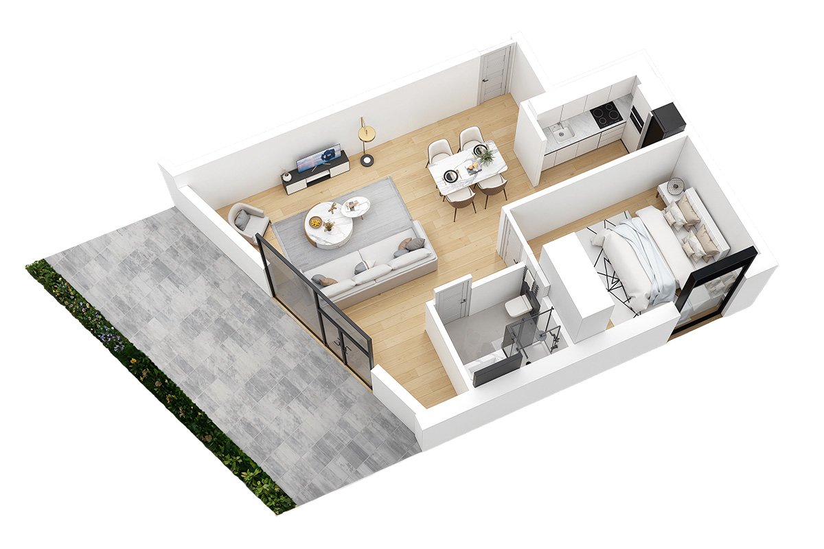 Stan u prizemlju jednosoban